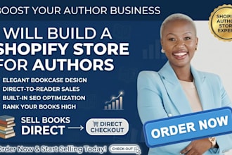 build a high converting shopify store website for authors to sell books direct