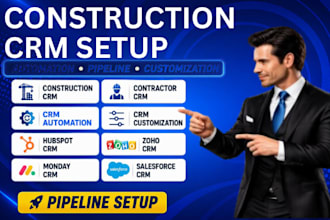 setup construction CRM contractor CRM hubspot zoho CRM automation