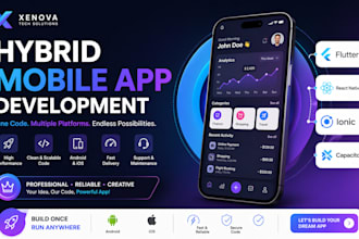 develop hybrid mobile app via flutter react native android ios