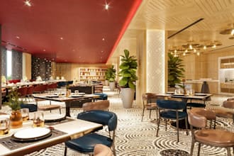 revitalize 3d modern italian restaurant,cafe ,interior design,lounge rendering