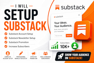 setup substack account, substack newsletter, substack promotion, subscribers