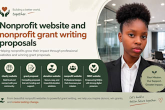 design nonprofit website, charity website, nonprofit grant writing proposals