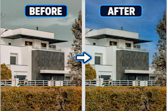 edit any real estate photos, hdr, sky replacement and object removel