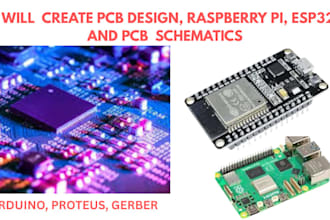 create iot pcb design, schematic, raspberry pi, and esp32 embedded systems