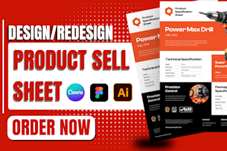 design product sales sheet redesign price sheet, sell sheet, product list