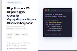 build a python django web app or rest API