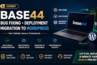 fix base44 bugs, deploy your base44 app, and migrate base44 to wordpress