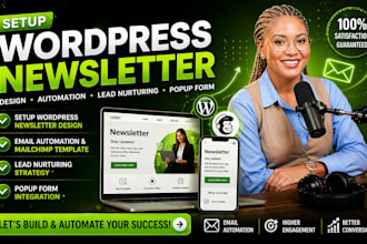 setup wordpress mailchimp newsletter design, email automation, email template