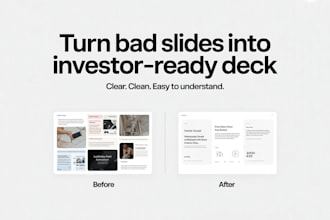 redesign pitch deck presentation to improve slides and investor appeal