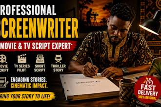 write a professional screenplay, movie script, or TV series pilot