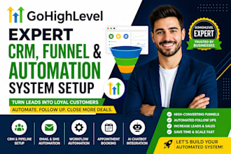gohighlevel expert for CRM, funnel and automation setup