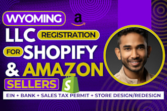 register wyoming llc, ein, us bank for shopify, amazon, non us, llc registration