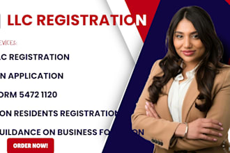 help you register US llc for non residents, get ein and complete irs tax filing