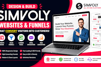 design high converting simvoly website gohighlevel and sales funnel landing page