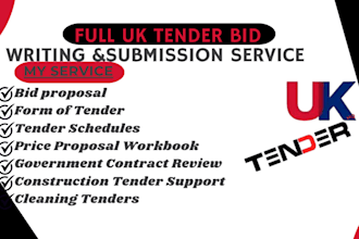 do tender cleaning, construction service, rpf response, bid proposal, submit nhs