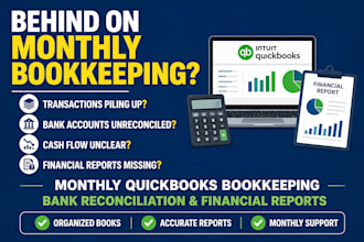 do monthly bookkeeping, quickbooks bookkeeping bank reconciliation
