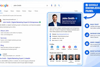 create a google knowledge panel or knowledge graph for any category