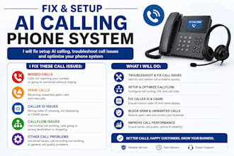 fix setup ai calling phone system,missed call,spam call,caller id issue,callflow