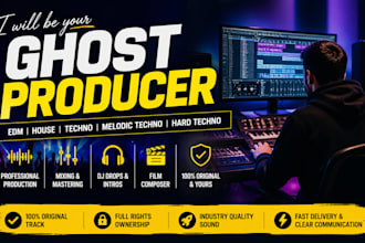 be your ghost producer for edm, hard techno and cinematic music