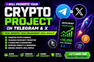 promote your crypto project on telegram and x for real engagement