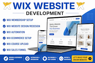 build wix website design, wix redesign, wix ecommerce, wix membership setup, wix