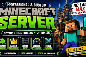 build custom minecraft server smp, plugins, setup and optimization