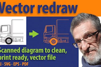 redraw your technical illustration into a clean vector file
