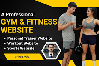 design a premium gym and fitness, workout, health or yoga website