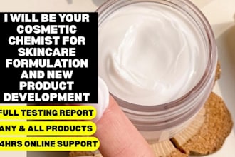be your cosmetic chemist for skincare formulation and new product development