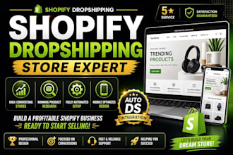 design shopify dropshipping store redesign auto ds integration product research