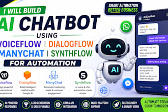 ai chatbot using voiceflow dialogflow manychat for automation