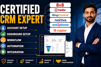 setup 8x8 twillo crm ringcentral nextiva automation net2phone zapier integration