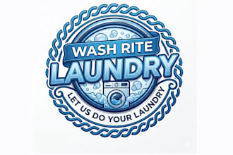 create modern laundry logo design