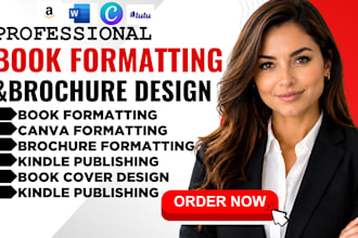 do ebook formatting, kindle ebook, brochure formatting, paperback format, cover