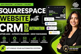 build squarespace website with CRM and automation