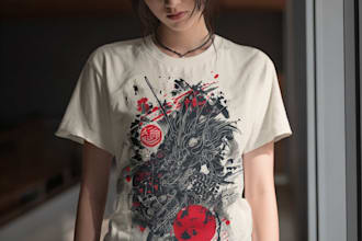 design japanese t shirt illustration