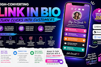 design linktree beacons ai link in bio landing page linktree taplink bio setup