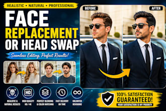 do realistic face replacement or head swap in photoshop professionally