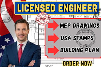 licensed engineer permit drawings for USA california with pe stamp