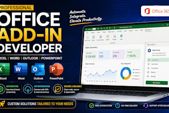 develop custom office addin for excel, word, outlook, office 365, ai integration
