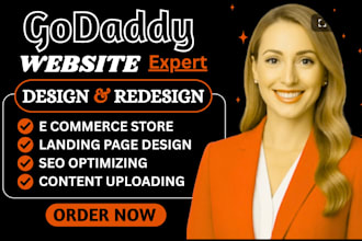 build godaddy website design, godaddy website redesign, godaddy landing page