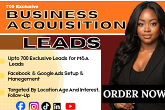 700 high business acquisition leads merger leads business investors google ads