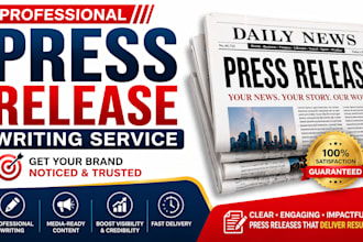 write SEO press release for business, startup, product launch or event