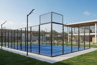 design realistic 3d padel court, 3d baseball court, tennis and pickleball court
