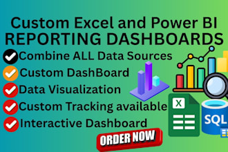 create interactive power bi dashboards, tableau reports, and data analytics