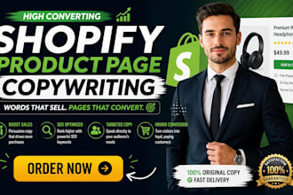 write shopify product page copywriting and product description SEO for website