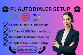 setup p1 autodialer system with sip trunk and ivr for inbound and outbound calls