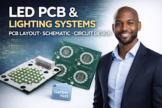 led pcb and lighting hardware systems, pcb layout, schematic or circuit design