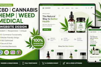 create cbd cannabis marijuana hemp weed medical website design