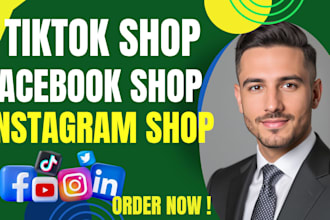 setup profitable tiktok shop, instagram shop, shopify dropshipping , fb shop